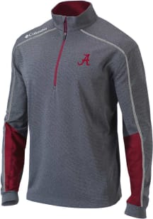 Columbia Alabama Crimson Tide Mens Red Heat Seal Omni-Wick Shotgun Long Sleeve Qtr Zip Pullover