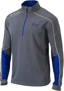 Columbia Pitt Panthers Mens Blue Heat Seal Omni-Wick Shotgun Long Sleeve Qtr Zip Pullover