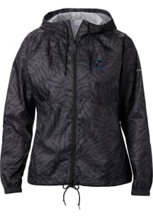 Columbia Miami Marlins Womens Black Heat Seal Printed Flash Forward Light Weight Jacket