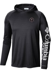 Columbia Inter Miami CF Mens Black Heat Seal Terminal Tackle Long Sleeve Lightweight Hoodie