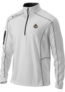 Columbia Purdue Boilermakers Mens White Shotgun Long Sleeve Qtr Zip Pullover