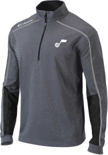 Columbia Utah Jazz Mens Black Heat Seal Omni-Wick Shotgun Long Sleeve Qtr Zip Pullover