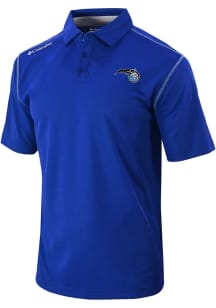 Columbia Orlando Magic Mens Blue Heat Seal Omni-Wick Shotgun Short Sleeve Polo