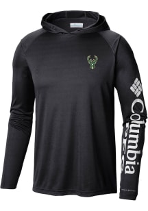 Columbia Milwaukee Bucks Mens Black Heat Seal Terminal Tackle Long Sleeve Hoodie