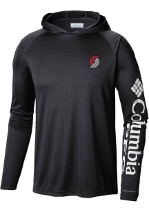 Columbia Portland Trail Blazers Mens Black Heat Seal Terminal Tackle Long Sleeve Lightweight Hoodi..
