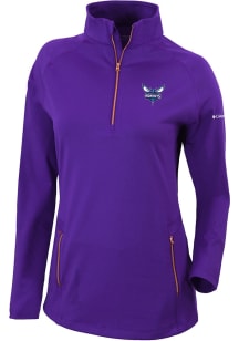 Columbia Charlotte Hornets Womens Purple Heat Seal Omni-Wick Outward Nine Qtr Zip