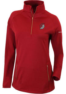 Columbia Portland Trail Blazers Womens Red Heat Seal Omni-Wick Outward Nine Qtr Zip