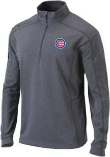 Columbia Chicago Cubs Mens Charcoal Heat Seal Omni Wick Shotgun Long Sleeve Qtr Zip Pullover