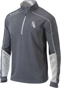 Columbia Chicago White Sox Mens White Heat Seal Omni Wick Shotgun 2.0 Long Sleeve Qtr Zip Pullover