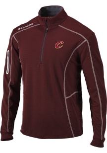 Columbia Cleveland Cavaliers Mens Red Shotgun Long Sleeve Qtr Zip Pullover