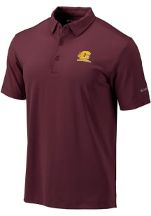Columbia Central Michigan Chippewas Mens Maroon Drive Short Sleeve Polo