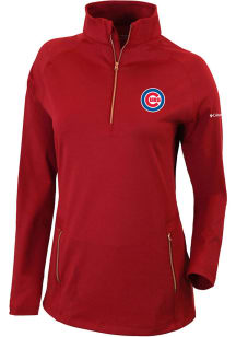 Columbia Chicago Cubs Womens Red Heat Seal Omni-Wick Outward Nine Qtr Zip