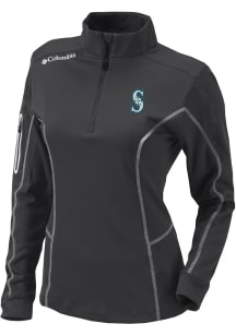 Columbia Seattle Mariners Womens Grey Heat Seal Omni-Wick Shotgun Qtr Zip