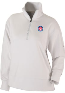 Columbia Chicago Cubs Womens White Heat Seal Birchwood Hills Qtr Zip
