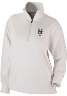 Columbia New York Mets Womens White Heat Seal Birchwood Hills Qtr Zip
