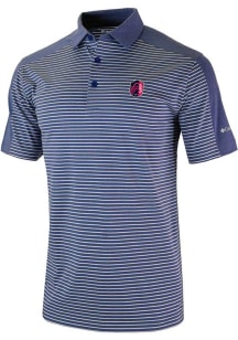 Columbia St Louis City SC Mens Navy Blue In Contention Short Sleeve Polo