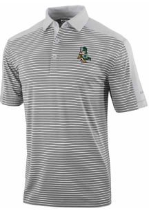 Columbia Michigan State Spartans Mens Grey In Contention Short Sleeve Polo
