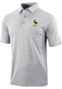 Columbia Iowa Hawkeyes Mens Grey Set II Short Sleeve Polo