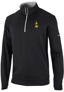 Columbia Iowa Hawkeyes Mens Black Wickham Hills Long Sleeve Qtr Zip Pullover