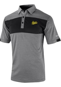 Columbia Iowa Hawkeyes Mens Black Total Control Short Sleeve Polo