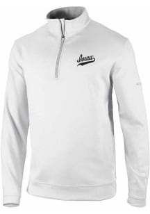 Columbia Iowa Hawkeyes Mens White Wickham Hills Long Sleeve Qtr Zip Pullover