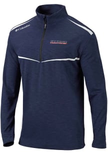 Columbia Illinois Fighting Illini Mens Navy Blue Scorecard Long Sleeve Qtr Zip Pullover