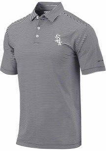 Columbia Chicago White Sox Mens Black Heat Seal Omni-Wick Club Invite Short Sleeve Polo