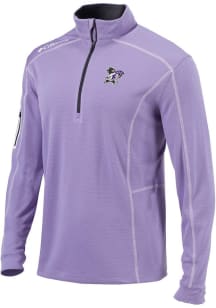 Columbia K-State Wildcats Mens Lavender Shotgun Willie Long Sleeve Qtr Zip Pullover