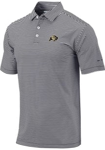 Columbia Colorado Buffaloes Mens Black Heat Seal Omni Wick Club Invite Short Sleeve Polo