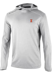 Columbia Illinois Fighting Illini Mens Grey Heat Seal Omni Wick Shot Gun Long Sleeve Hoodie