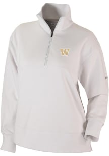 Columbia Washington Huskies Womens White Heat Seal Omni Wick Birchwood Hills Qtr Zip