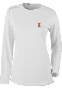 Columbia Illinois Fighting Illini Womens White Heat Seal Omni Wick Shot Gun Long Sleeve T-Shirt