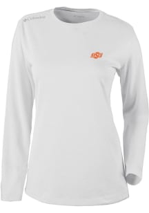 Columbia Oklahoma State Cowboys Womens White Heat Seal Omni Wick Shot Gun Long Sleeve T-Shirt