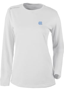 Columbia North Carolina Tar Heels Womens White Heat Seal Omni Wick Shot Gun Long Sleeve T-Shirt