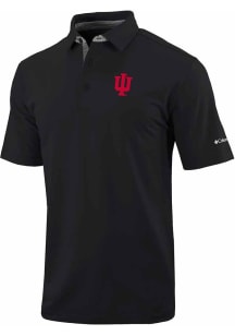 Columbia Indiana Hoosiers Mens Black Even Lie Short Sleeve Polo