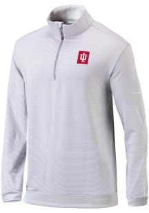 Columbia Indiana Hoosiers Mens Grey Even Lie Long Sleeve Qtr Zip Pullover
