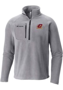 Columbia Central Michigan Chippewas Mens Grey Fast Trek Long Sleeve Qtr Zip Pullover