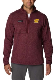 Columbia Central Michigan Chippewas Mens Maroon Sweater Weather Long Sleeve Qtr Zip Pullover