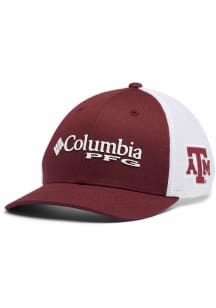 Columbia Texas A&M Aggies Maroon Youth PFG Mesh Snap Back Ball Cap Youth Adjustable Hat