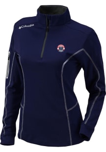 Columbia Washington Wizards Womens Navy Blue Heat Seal Omni Wick Shotgun Qtr Zip
