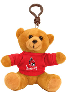 Ball State Cardinals 4 Inch Bear Keychain - Red