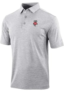 Columbia Wisconsin Badgers Mens Black Set II Short Sleeve Polo