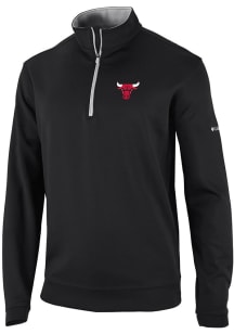 Columbia Chicago Bulls Mens Black Wickham Hills Long Sleeve Qtr Zip Pullover