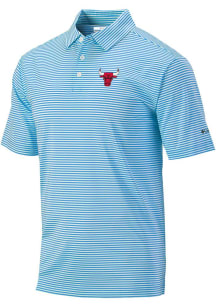 Columbia Chicago Bulls Mens Light Blue Invite Stripe Short Sleeve Polo
