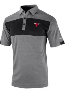 Columbia Chicago Bulls Mens Black Total Control Short Sleeve Polo