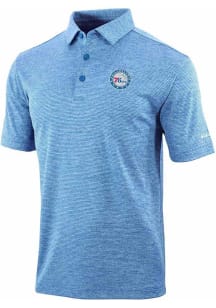 Columbia Philadelphia 76ers Mens Light Blue Set II Short Sleeve Polo