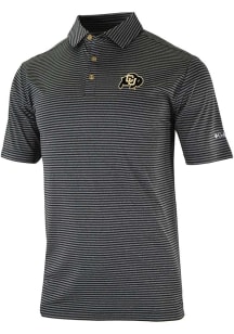 Columbia Colorado Buffaloes Mens Black Invite II Short Sleeve Polo