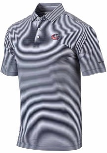 Columbia Columbus Blue Jackets Mens Navy Blue Invite Stripe Short Sleeve Polo