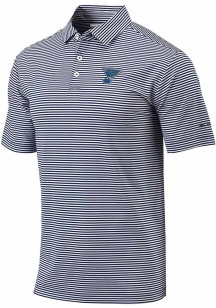 Columbia St Louis Blues Mens Navy Blue Invite Stripe Short Sleeve Polo
