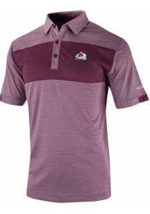 Columbia Colorado Avalanche Mens Maroon Total Control Short Sleeve Polo